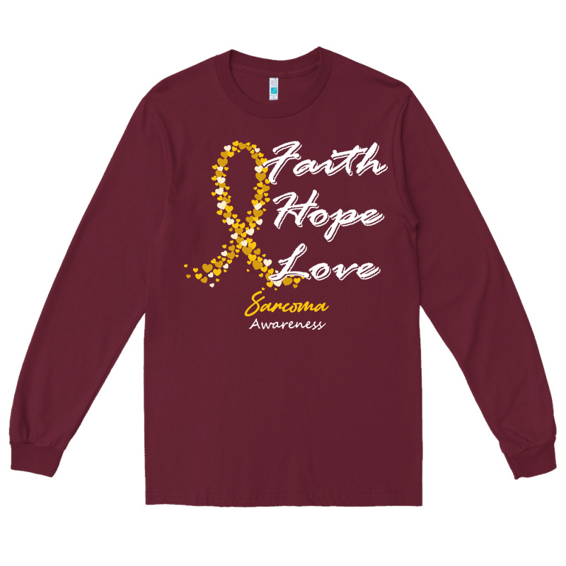 Sarcoma Awareness T  Shirt Sarcoma Awareness Faith Hope Love   In This Long Sleeve Tee by linhVisuals | Teevron