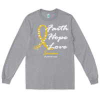Heather Grey sarcoma awareness t  shirt sarcoma awareness faith hope love   in this Long Sleeve Tee - linhVisuals