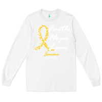 White sarcoma awareness t  shirt sarcoma awareness faith hope love   in this Long Sleeve Tee - linhVisuals