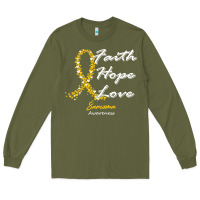 Army Green sarcoma awareness t  shirt sarcoma awareness faith hope love   in this Long Sleeve Tee - linhVisuals