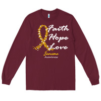 Sarcoma Awareness T  Shirt Sarcoma Awareness Faith Hope Love   In This Long Sleeve Tee | Teevron