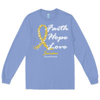 Colony Blue sarcoma awareness t  shirt sarcoma awareness faith hope love   in this Long Sleeve Tee - linhVisuals