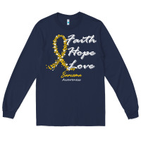 Navy sarcoma awareness t  shirt sarcoma awareness faith hope love   in this Long Sleeve Tee - linhVisuals