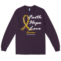Plum sarcoma awareness t  shirt sarcoma awareness faith hope love   in this Long Sleeve Tee - linhVisuals