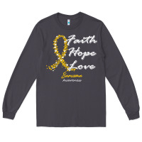 Smoke sarcoma awareness t  shirt sarcoma awareness faith hope love   in this Long Sleeve Tee - linhVisuals