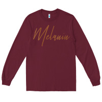Burgundy womens melanin for black history v neck t shirt Long Sleeve Tee - linhVisuals