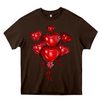Chocolate Brown heart balloons olivia Heavy Core Tee - OliviaCreatesArt