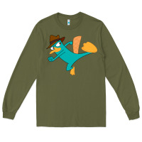 Army Green perry the platypus Long Sleeve Tee - linhVisuals
