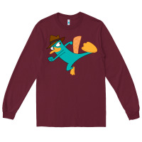Burgundy perry the platypus Long Sleeve Tee - linhVisuals