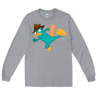 Heather Grey perry the platypus Long Sleeve Tee - linhVisuals