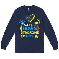 Navy world down syndrome day t shirt support and awareness 3.21 t shirt Long Sleeve Tee - linhVisuals
