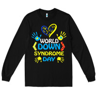 Black world down syndrome day t shirt support and awareness 3.21 t shirt Long Sleeve Tee - linhVisuals