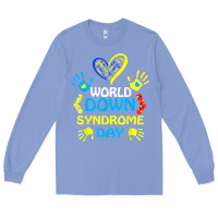 Colony Blue world down syndrome day t shirt support and awareness 3.21 t shirt Long Sleeve Tee - linhVisuals