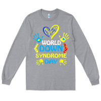 Heather Grey world down syndrome day t shirt support and awareness 3.21 t shirt Long Sleeve Tee - linhVisuals
