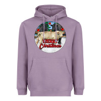 Lavender Merry Christmas Charolais Bull Heavyweight Hoodie - RanaPortraitStore