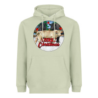 Matcha Merry Christmas Charolais Bull Heavyweight Hoodie - RanaPortraitStore