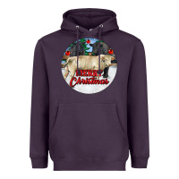 Plum Merry Christmas Charolais Bull Heavyweight Hoodie - RanaPortraitStore