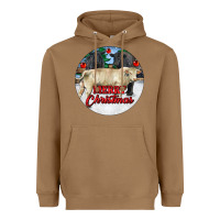 Toasted Coconut Merry Christmas Charolais Bull Heavyweight Hoodie - RanaPortraitStore