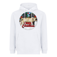 White Merry Christmas Charolais Bull Heavyweight Hoodie - RanaPortraitStore