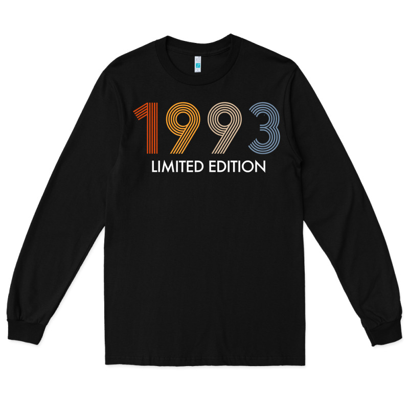 Retro 29 Years Vintage 1993 Limited Edition 29th Birthday T Shirt Long Sleeve Tee by linhVisuals | Teevron