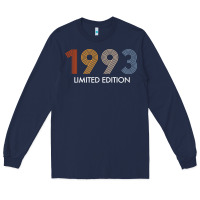 Navy retro 29 years vintage 1993 limited edition 29th birthday t shirt Long Sleeve Tee - linhVisuals