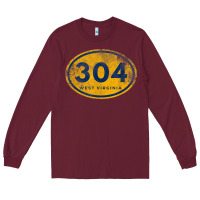 Burgundy 304 west virginia home t shirt Long Sleeve Tee - linhVisuals