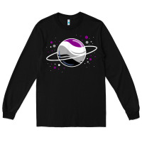 Black asexual outer space planet ace pride t shirt Long Sleeve Tee - linhVisuals