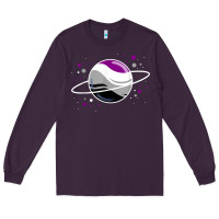 Plum asexual outer space planet ace pride t shirt Long Sleeve Tee - linhVisuals