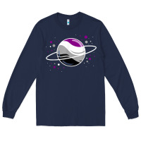 Navy asexual outer space planet ace pride t shirt Long Sleeve Tee - linhVisuals