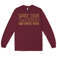 Burgundy may the lord be with you by jesus surfed apparel co premium t shirt Long Sleeve Tee - linhVisuals