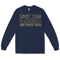 Navy may the lord be with you by jesus surfed apparel co premium t shirt Long Sleeve Tee - linhVisuals