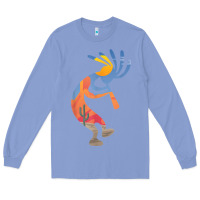 Colony Blue dancing kokopelli southwestern usa native american symbol t shirt Long Sleeve Tee - linhVisuals