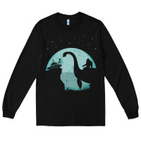 Black bigfoot riding loch ness monster sasquatch ufo abduction pullover hood Long Sleeve Tee - linhVisuals