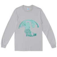 Moon Dust bigfoot riding loch ness monster sasquatch ufo abduction pullover hood Long Sleeve Tee - linhVisuals