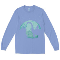 Colony Blue bigfoot riding loch ness monster sasquatch ufo abduction pullover hood Long Sleeve Tee - linhVisuals