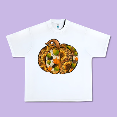 Leopard Cowhide Sunflower Pumpkin Urban Heavy Tee Designed By Jasminsmagicworld