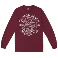 Burgundy cannon beach 1956 oregon clatsop sweatshirt Long Sleeve Tee - linhVisuals