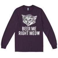 Plum beer me right meow Long Sleeve Tee - linhVisuals