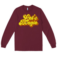 Burgundy lets boogie shirt vintage dancing 1980s disco themed party t shirt Long Sleeve Tee - linhVisuals