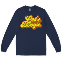Navy lets boogie shirt vintage dancing 1980s disco themed party t shirt Long Sleeve Tee - linhVisuals