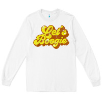 White lets boogie shirt vintage dancing 1980s disco themed party t shirt Long Sleeve Tee - linhVisuals