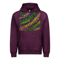 Mauve Wine mardi gras leopard background Urban Hoodie - RanaPortraitStore