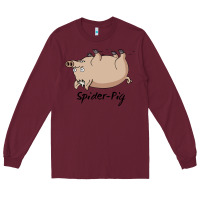 Burgundy spider pig Long Sleeve Tee - linhVisuals