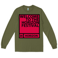 Army Green Horizon Festival Long Sleeve Tee - linhVisuals