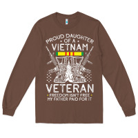 Womens Proud Daughter Of A Vietnam Veteran Freedom Isn't Free V Neck T Long Sleeve Tee | Teevron