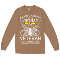 Toasted Coconut womens proud daughter of a vietnam veteran freedom isn't free v neck t Long Sleeve Tee - linhVisuals