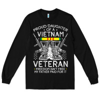 Black womens proud daughter of a vietnam veteran freedom isn't free v neck t Long Sleeve Tee - linhVisuals