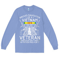 Colony Blue womens proud daughter of a vietnam veteran freedom isn't free v neck t Long Sleeve Tee - linhVisuals