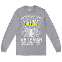 Heather Grey womens proud daughter of a vietnam veteran freedom isn't free v neck t Long Sleeve Tee - linhVisuals