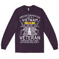 Plum womens proud daughter of a vietnam veteran freedom isn't free v neck t Long Sleeve Tee - linhVisuals